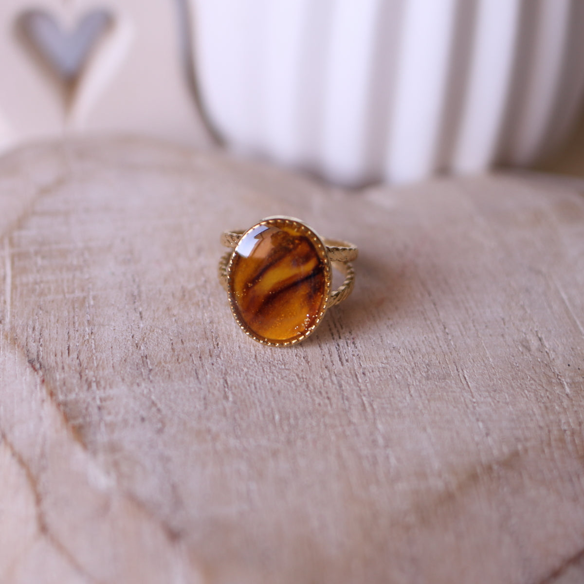 Anello Effetto Ambra Ovale