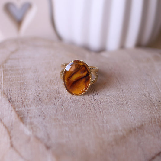 Anello Effetto Ambra Ovale