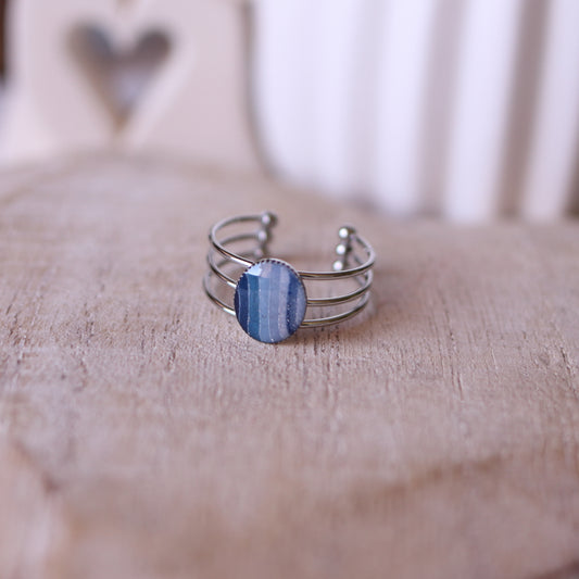 Anello Blu-Azzurro Ovale