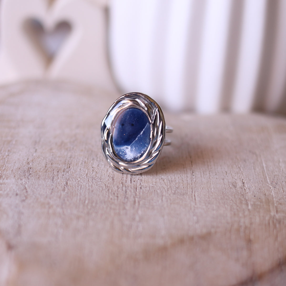 Anello Blu Ovale