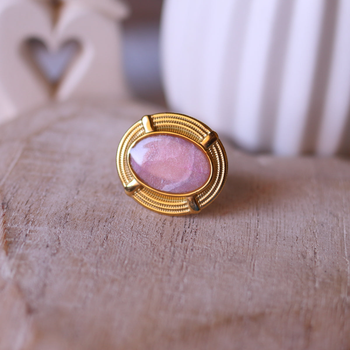Anello Effetto Quarzo Rosa