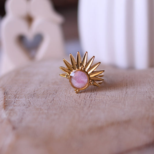 Anello Effetto Quarzo Rosa sole