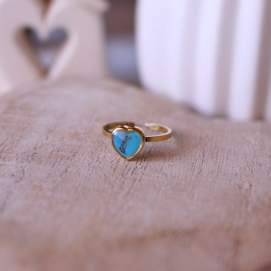 Anello Effetto Turchese cuore