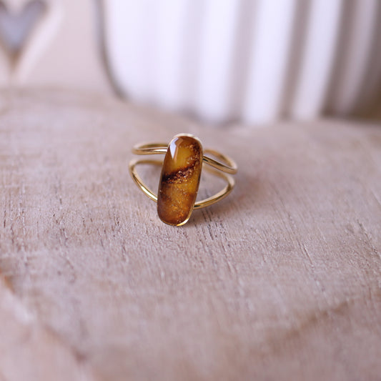 Anello Effetto Ambra Barchetta