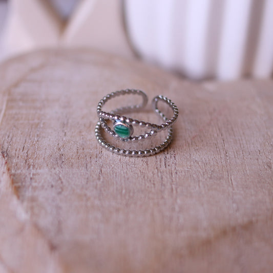 Anello Effetto Malachite fascia