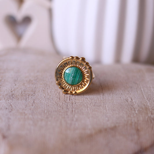 Anello Effetto Malachite tondo