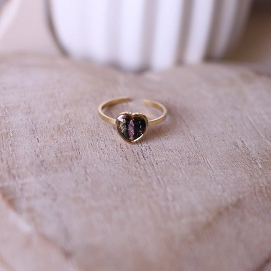Anello Nero Art Decò Cuore piccolo