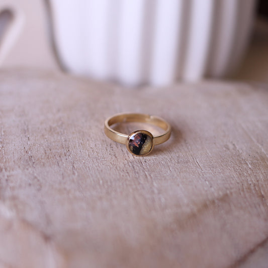 Anello Nero Art Decò tondo piccolo