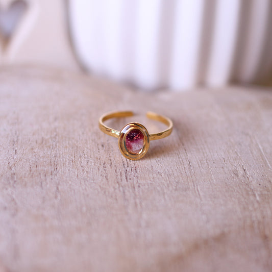 Anello Rosso ovale piccolo