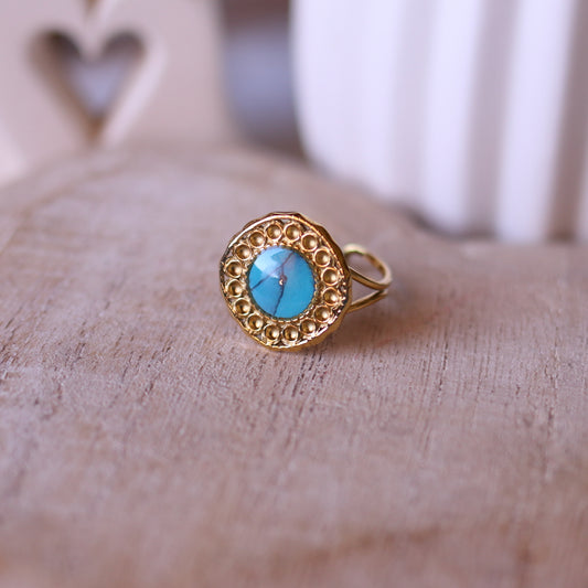 Anello Effetto Turchese tondo