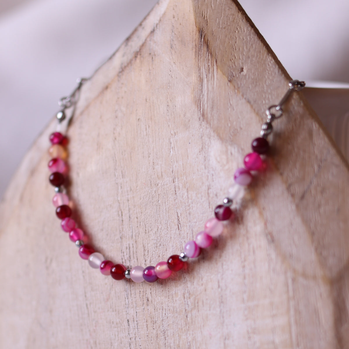 Collana Armonia Agata Fucsia Striata