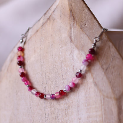 Collana Armonia Agata Fucsia Striata