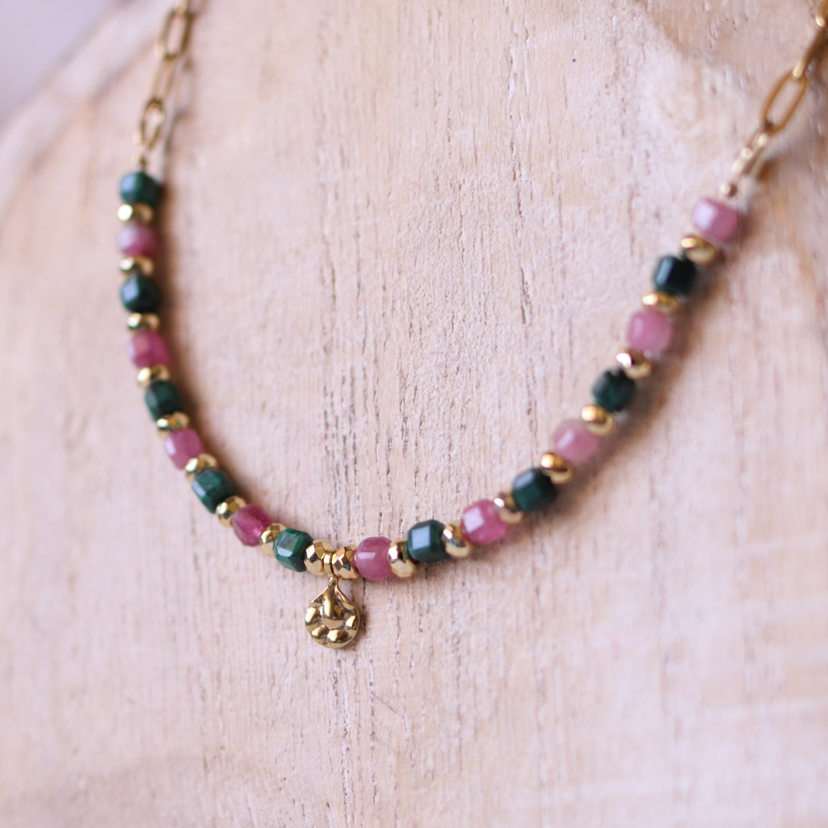 Collana Armonia Malachite e Tormalina