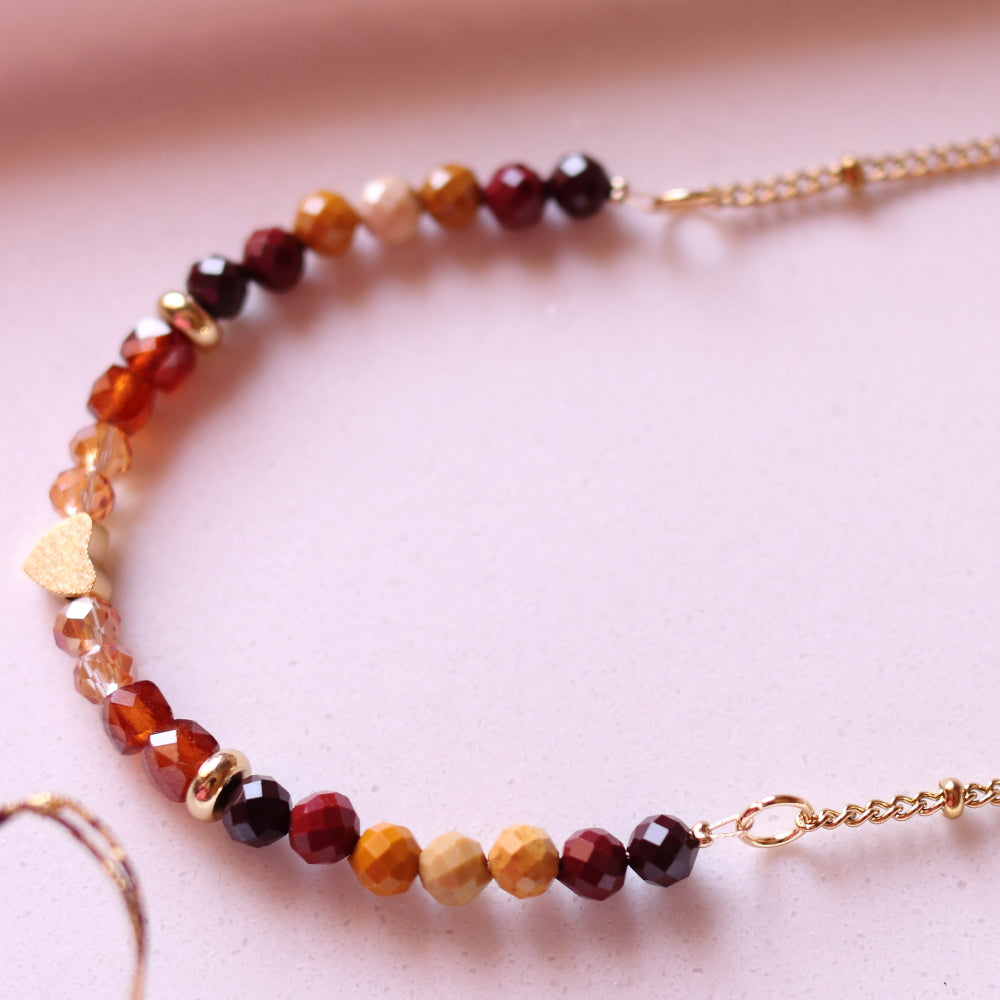 Collana Armonia Diaspro Mokaite e Granato