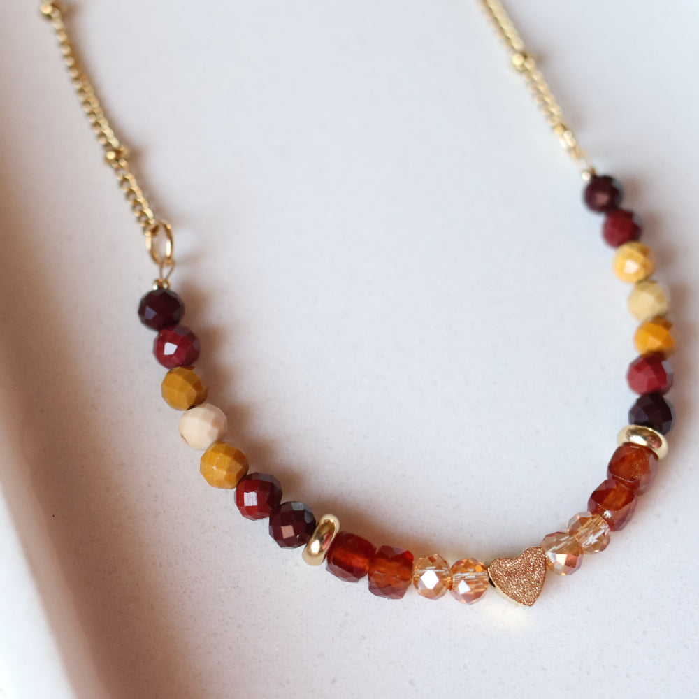 Collana Armonia Diaspro Mokaite e Granato