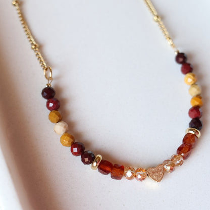 Collana Armonia Diaspro Mokaite e Granato