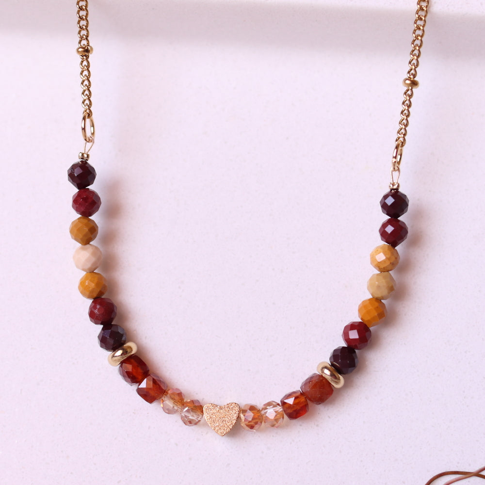 Collana Armonia Diaspro Mokaite e Granato