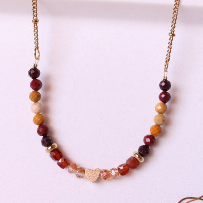 Collana Armonia Diaspro Mokaite e Granato