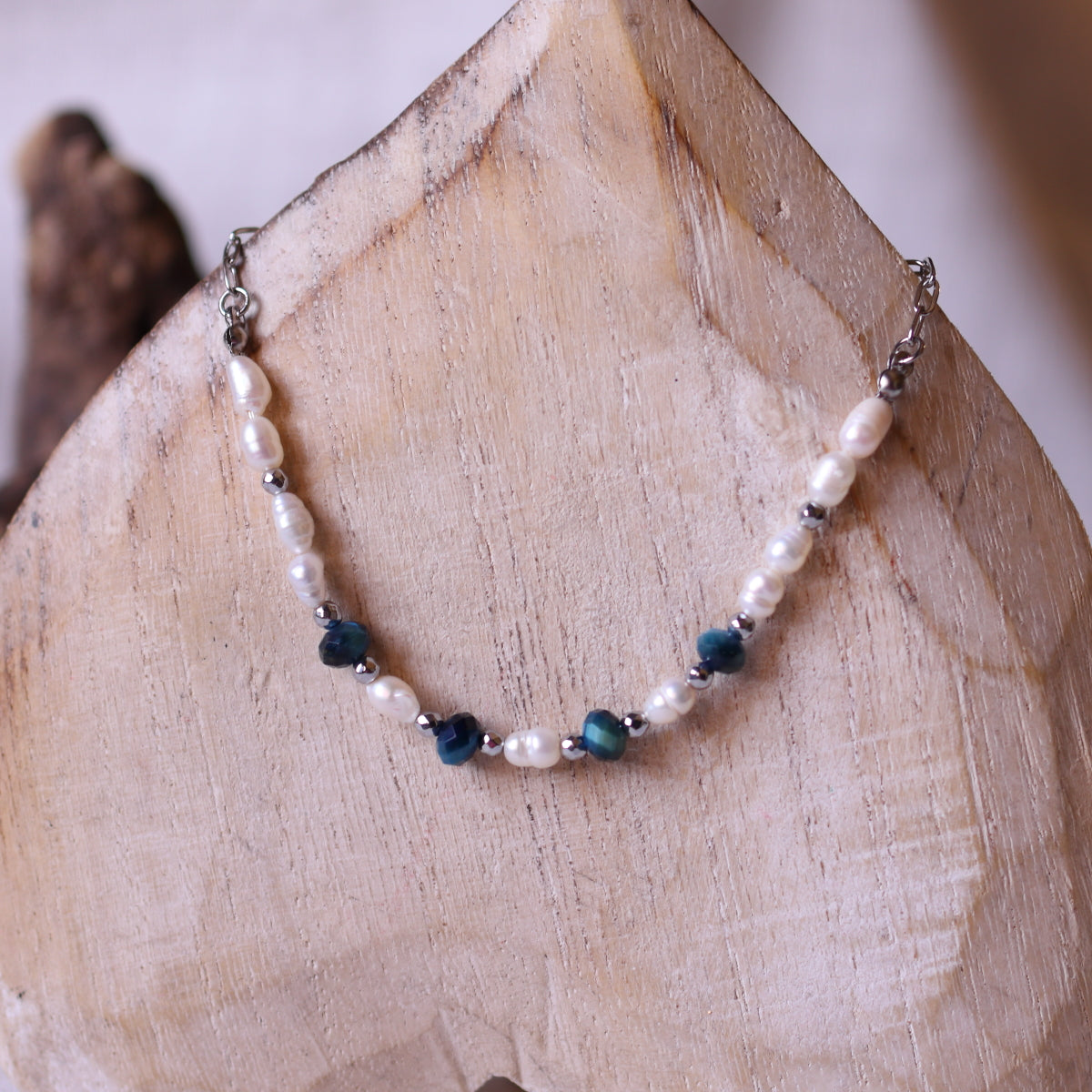 Collana Armonia Perle e Occhio di Tigre