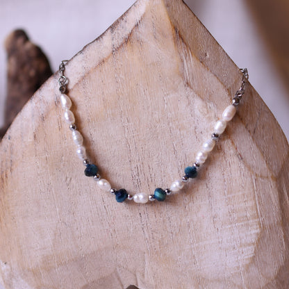 Collana Armonia Perle e Occhio di Tigre