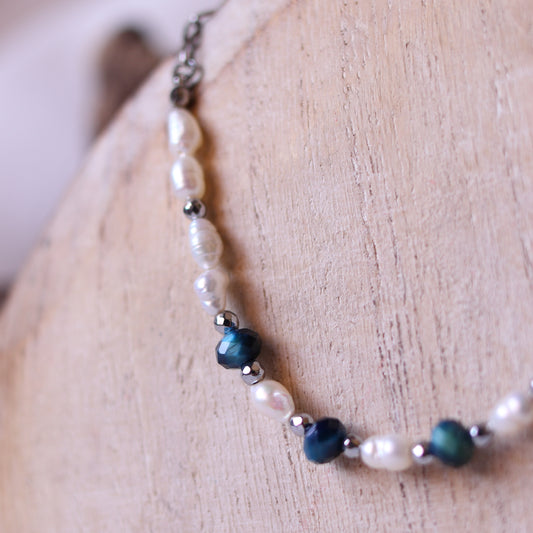 Collana Armonia Perle e Occhio di Tigre