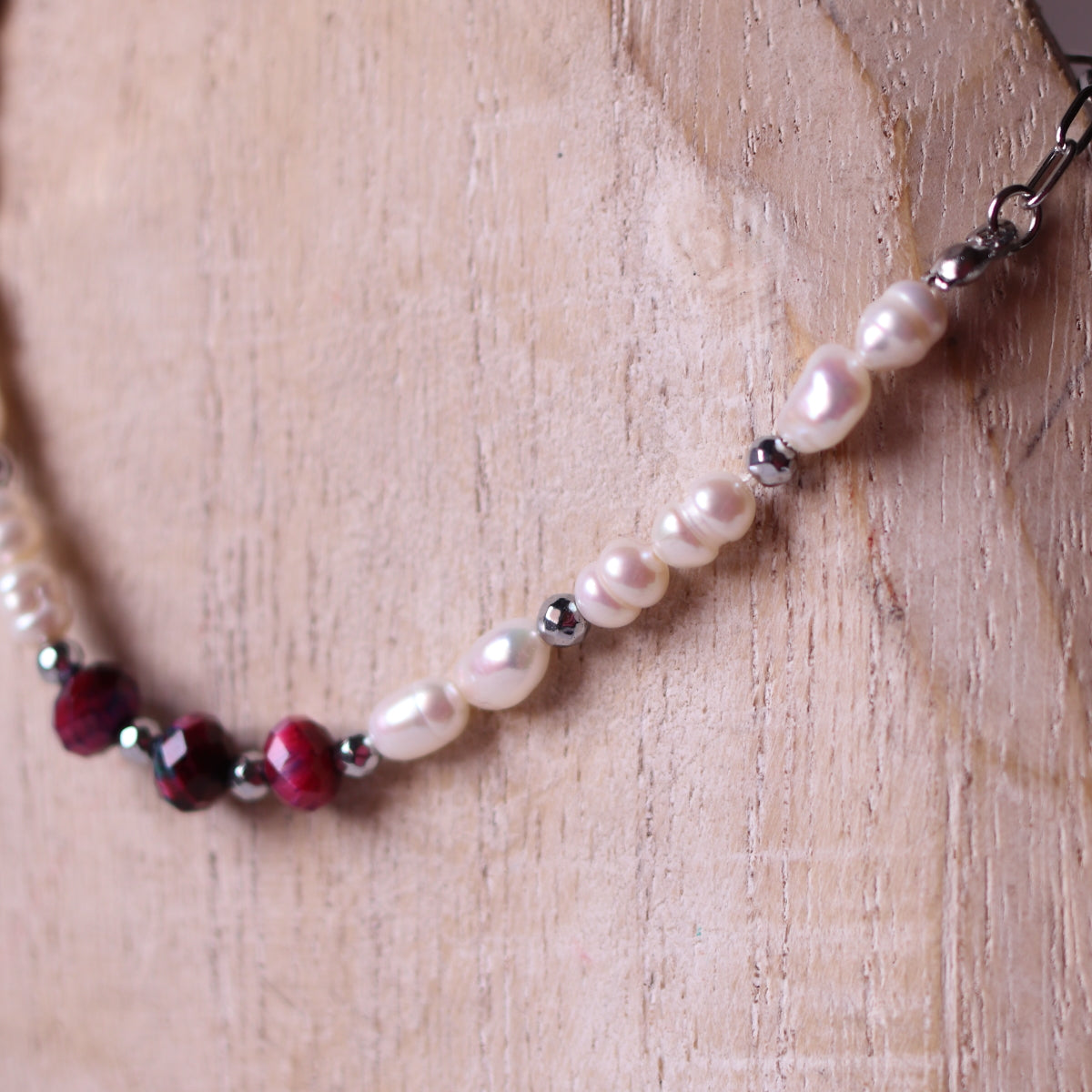 Collana Armonia Perle e Occhio di Tigre Viola
