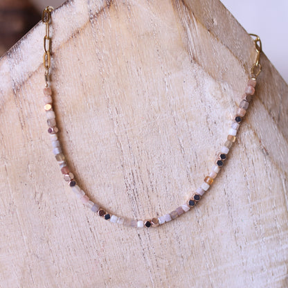 Collana Armonia Agata Botswana e Pietra del Sole