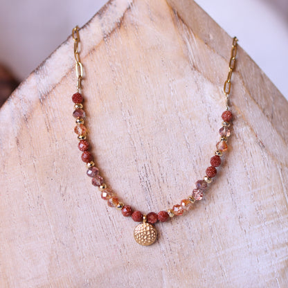 Collana Armonia Pietra del Sole e Cristalli