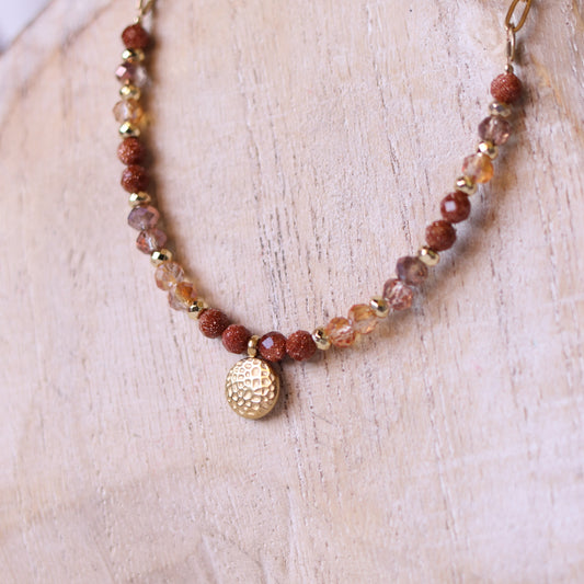 Collana Armonia Pietra del Sole e Cristalli