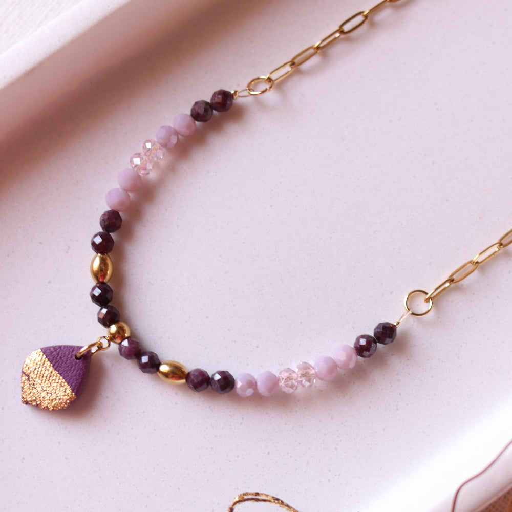 Collana Armonia Rubino Rosa con ciondolo