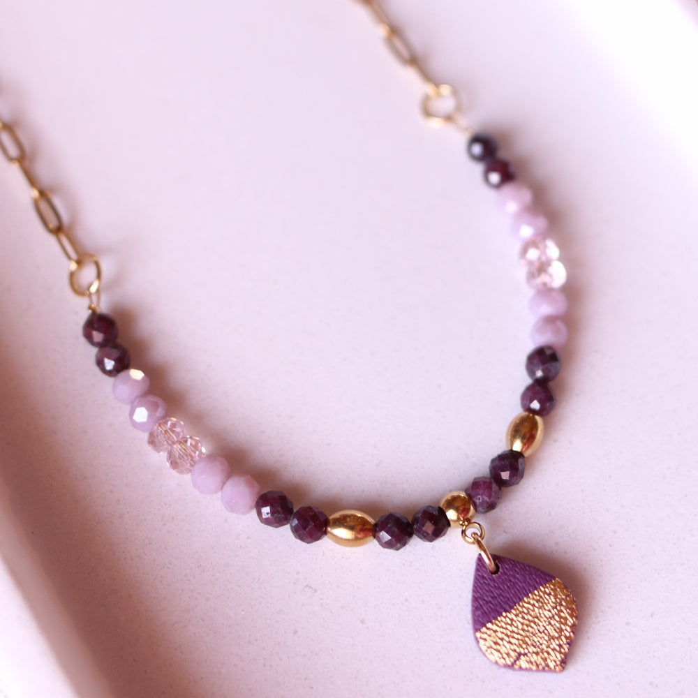 Collana Armonia Rubino Rosa con ciondolo