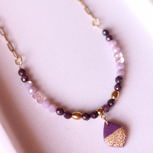 Collana Armonia Rubino Rosa con ciondolo