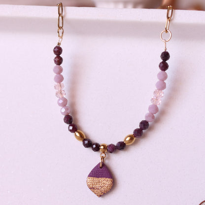 Collana Armonia Rubino Rosa con ciondolo