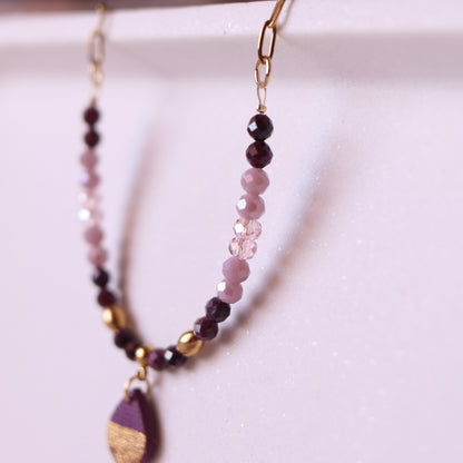 Collana Armonia Rubino Rosa con ciondolo