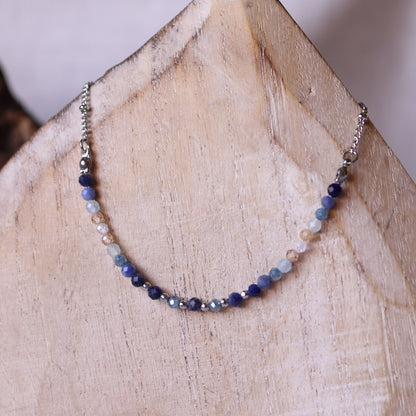 Collana Armonia Zirconi, Sodalite e Acquamarina