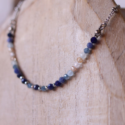 Collana Armonia Zirconi, Sodalite e Acquamarina