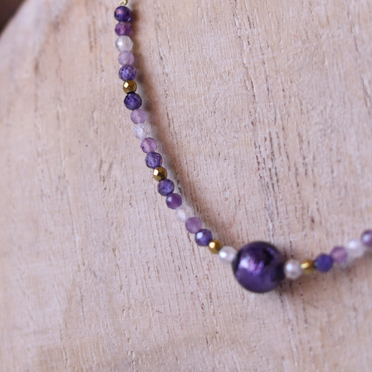 Collana Armonia Zirconi e Vetro di Murano Viola