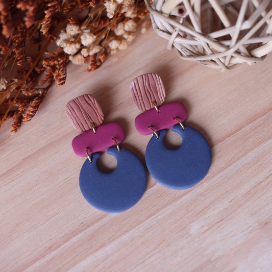 Orecchini Bali Magenta Blu