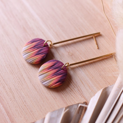 Orecchini Bargello Viola Arancio Tondo Piccolo