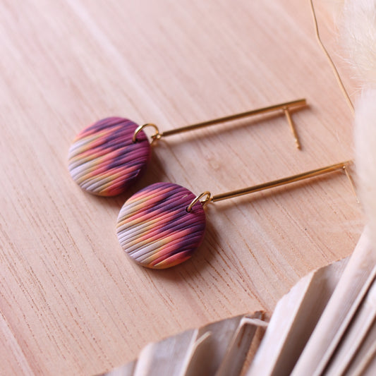 Orecchini Bargello Viola Arancio Tondo Piccolo