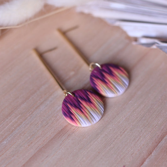 Orecchini Bargello Viola Arancio Tondo Piccolo