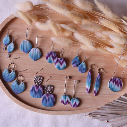 Orecchini Bargello Blu Viola Tondo