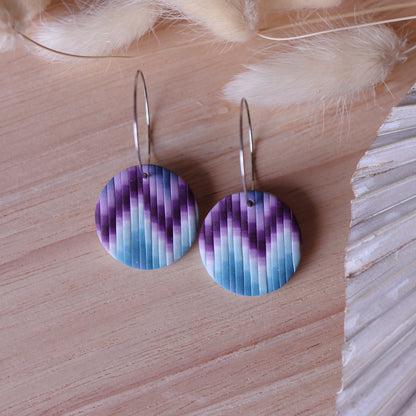 Orecchini Bargello Blu Viola Tondo