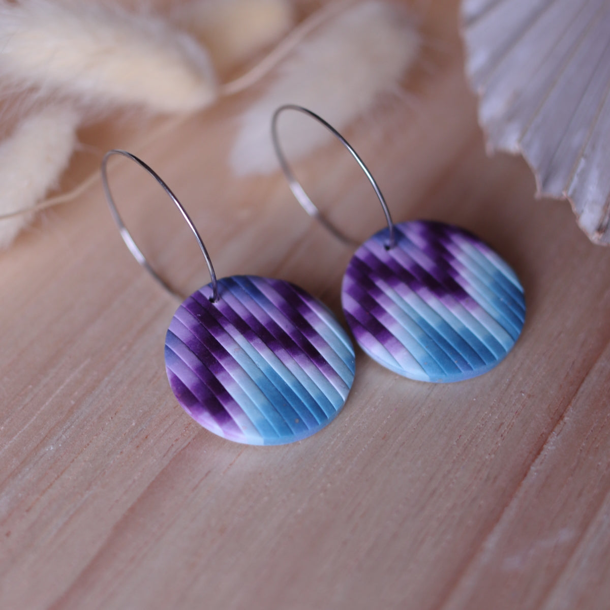Orecchini Bargello Blu Viola Tondo