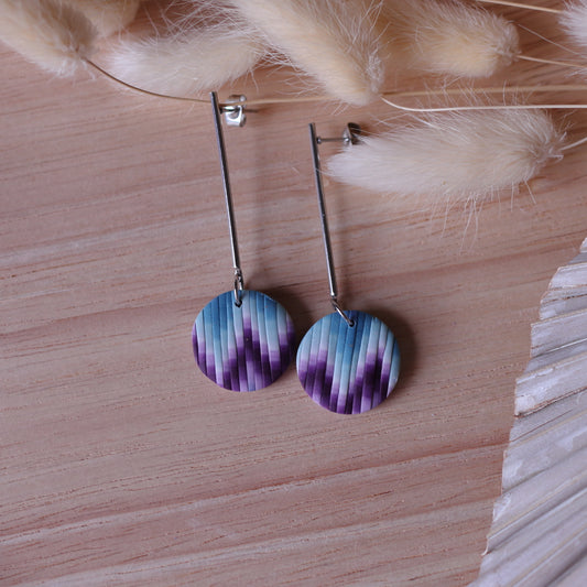 Orecchini Bargello Blu Viola Tondo piccolo