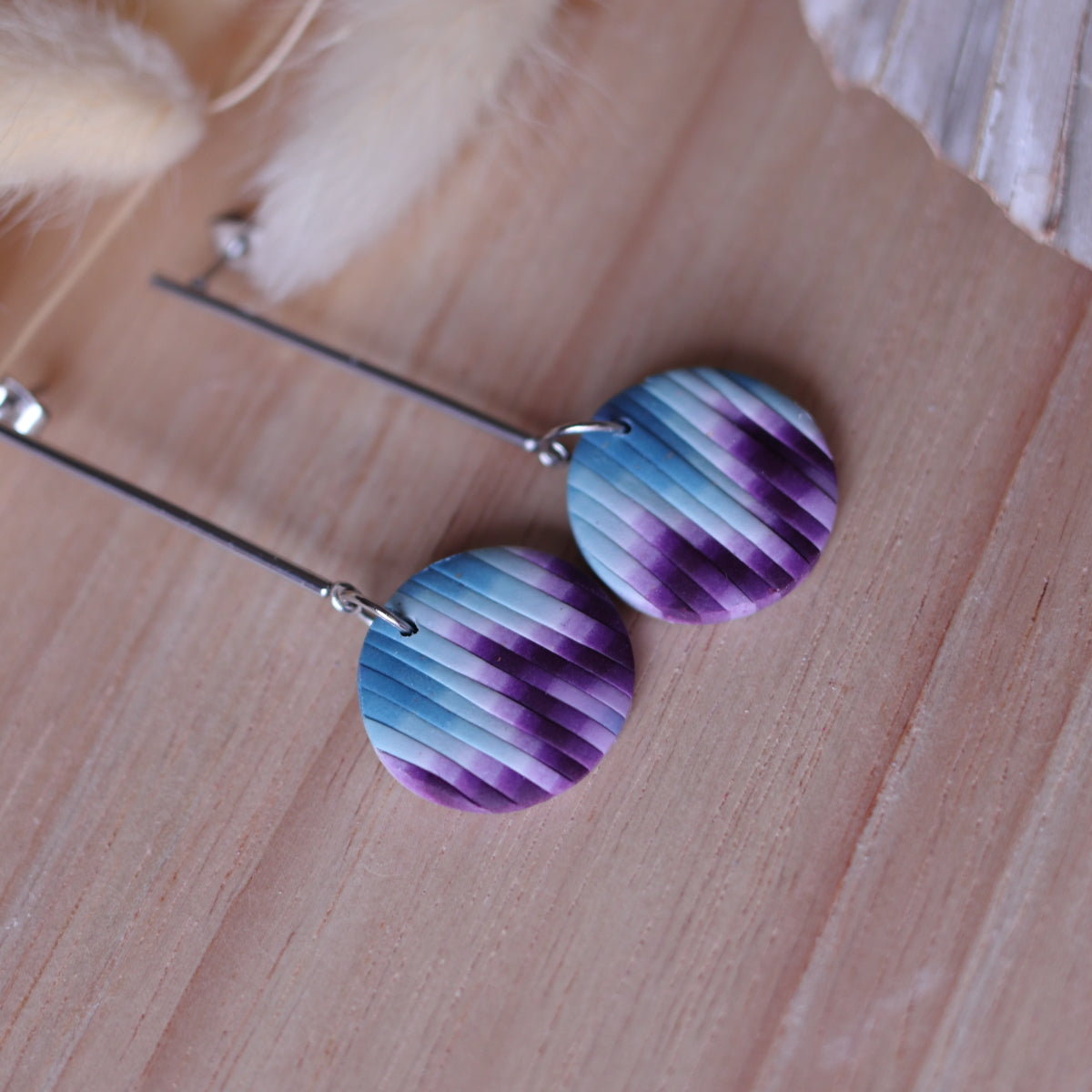 Orecchini Bargello Blu Viola Tondo piccolo