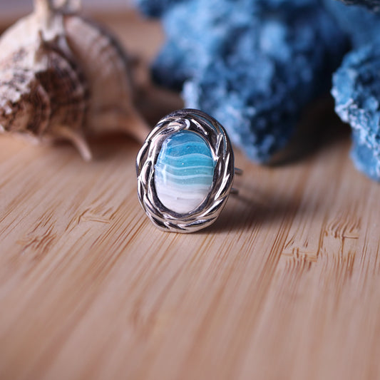 Anello Brezza ovale retrò argento