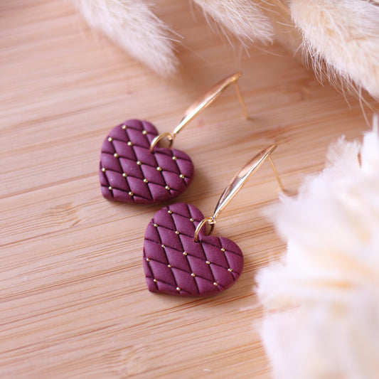 Orecchini Effetto Chanel Velluto (Borgogna)