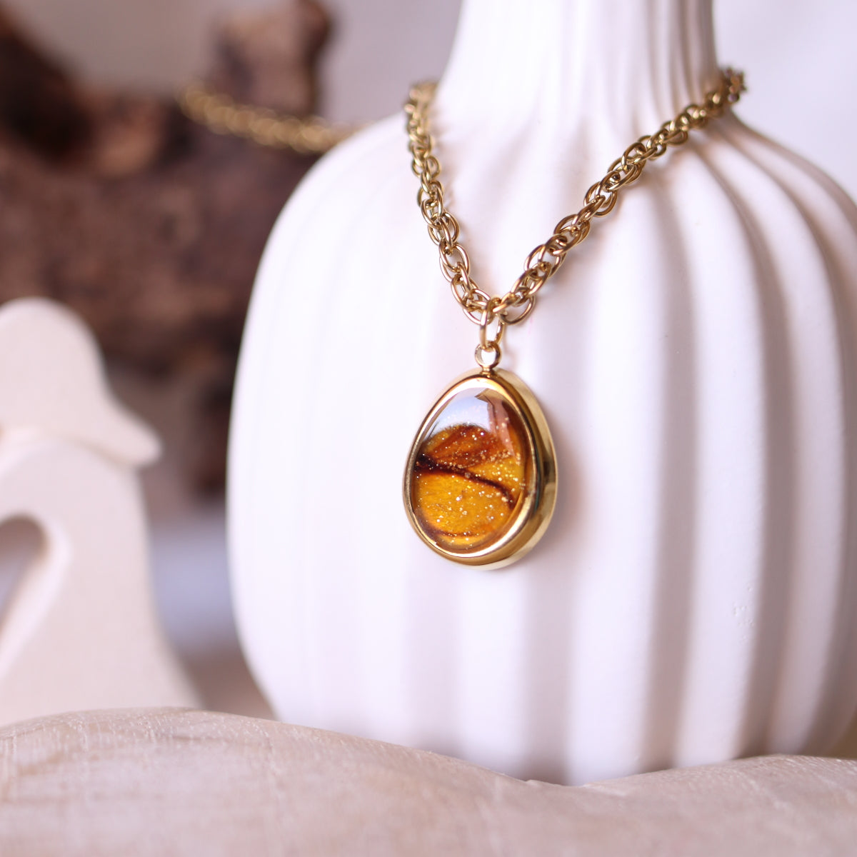Collana Effetto Ambra Goccia