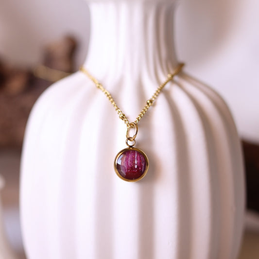 Collana Effetto Agata Rossa Tondo